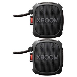 New 2-Pack LG XBOOM Go XG2T Ultra-Rugged Portable Wireless Speakers, IP67, Black